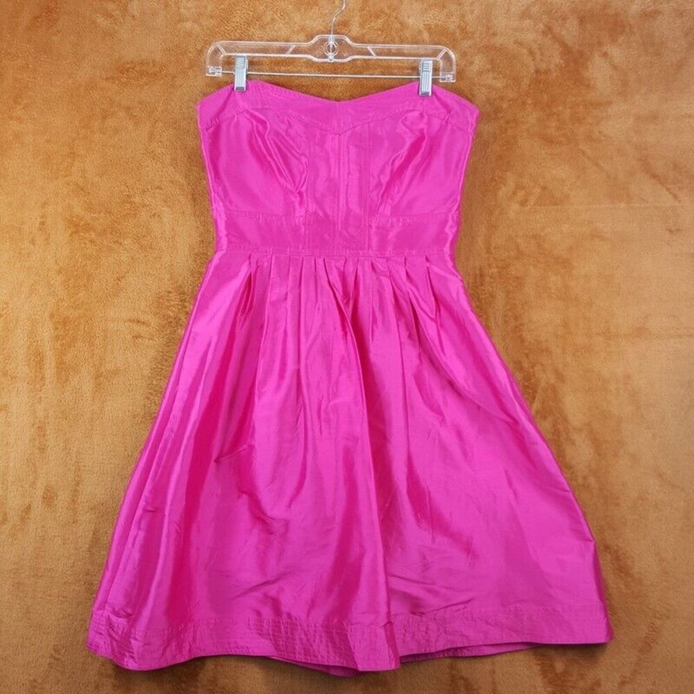 DIANE VON FURSTENBERG Womens Dress Size 6 Pink Strapless 100% Silk Party BOWENIA